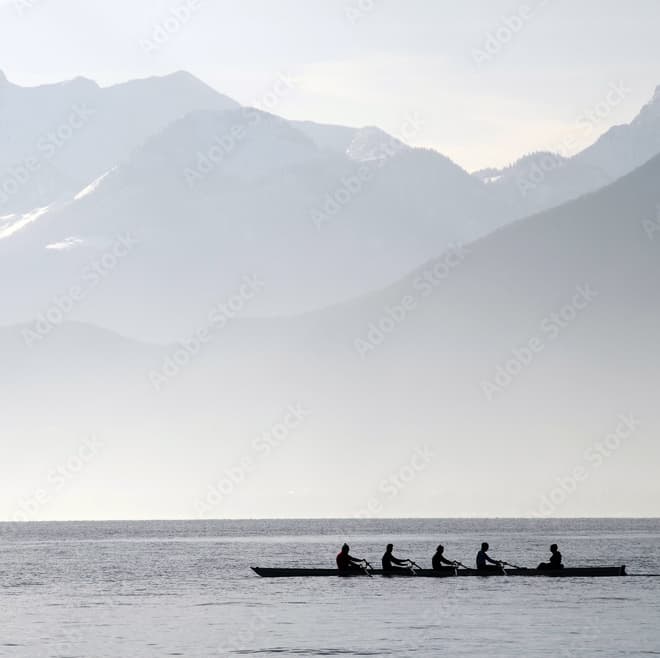 Rowboat on a lake
